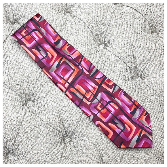 💕Super Attractive Mens Jerry Garcia Geometric Shapes Vibrant Colors Necktie💕 - Picture 2 of 11